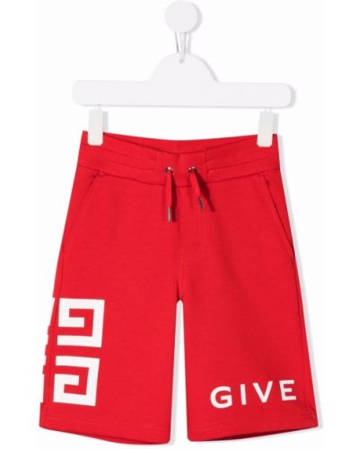 Trykt shorts for jenter Givenchy Kids rød