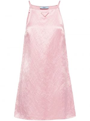 Saténové mini šaty Prada - růžová