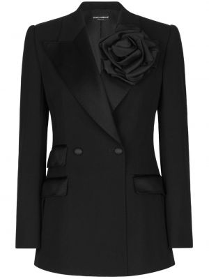 Blazer à boutons à fleurs Dolce & Gabbana noir