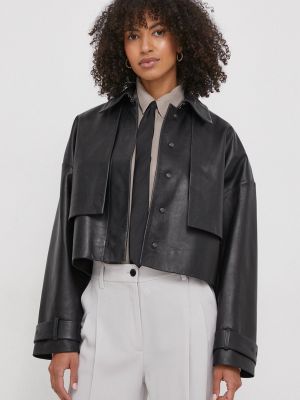 Kožna jakna Calvin Klein crna