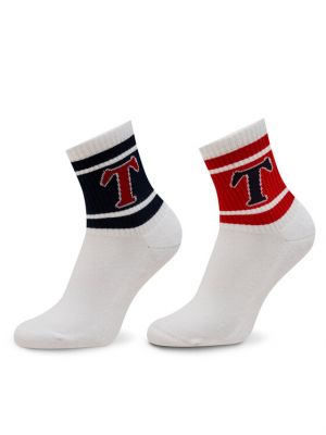 Ψηλές κάλτσες Tommy Jeans λευκό