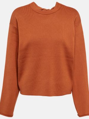 Jedwabny sweter bawełniany Proenza Schouler brązowy