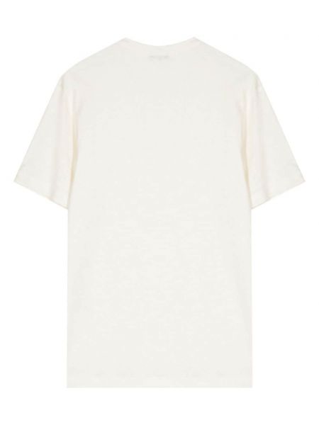 T-shirt en lin col rond Paul & Shark blanc