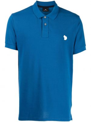 Medvilninis polo marškinėliai Ps Paul Smith mėlyna