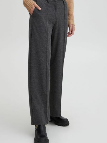 Широкие брюки в деловом стиле Ichi серые