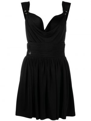 Drapiruotas plisuotas mini suknele Philipp Plein juoda