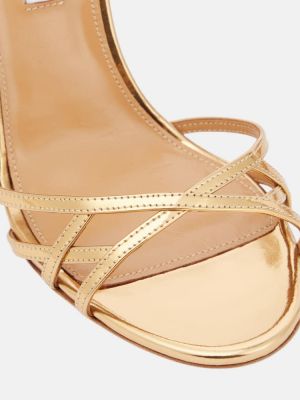 Kožené sandály Aquazzura zlaté