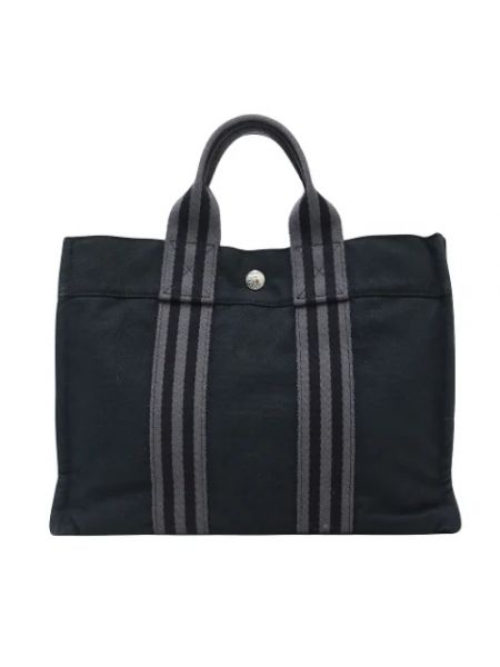 Retro shopper handtasche aus baumwoll Hermès Vintage