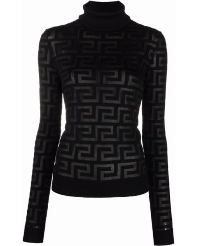 Jersey de cuello vuelto de tela jersey Versace negro