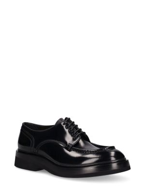 Pantofi derby cu șireturi din piele din dantelă Santoni negru