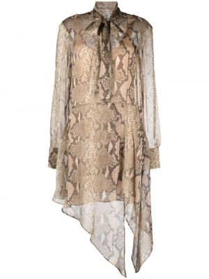 Jedwabna sukienka midi szyfonowa z nadrukiem Stella Mccartney