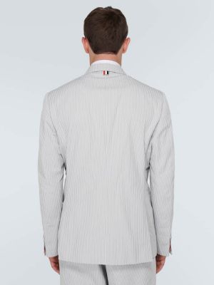 Çizgili pamuklu blazer Thom Browne gri