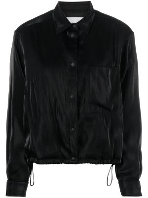 Βελούδινο πουκάμισο Forte_forte μαύρο