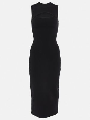 Черное платье миди из крепа Victoria Beckham