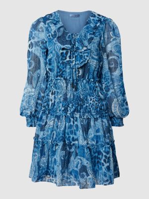 Sukienka mini z nadrukiem Guess niebieska