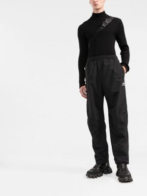Haftowane spodnie sportowe Balenciaga czarne