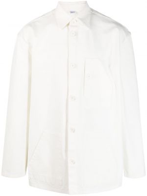 Πουπουλένιο μακρύ πουκάμισο με κουμπιά Winnie Ny λευκό