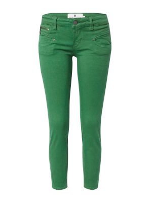 Nohavice s nízkym pásom na zips skinny fit Freeman T. Porter - zelená