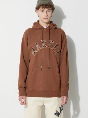 Pamučna hoodie s kapuljačom Market smeđa