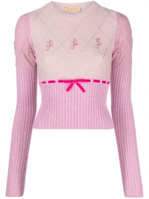 Gėlėtas megztinis Cormio rožinė