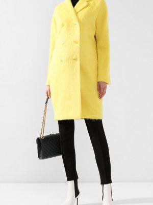 Шерстяное пальто Ralph Lauren желтое