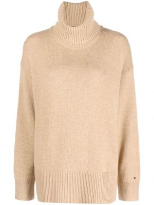 Вълнен пуловер Tommy Hilfiger кафяво