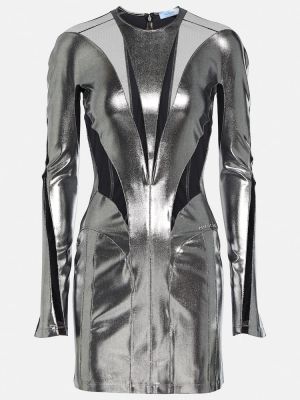 Sukienka tiulowa Mugler srebrna