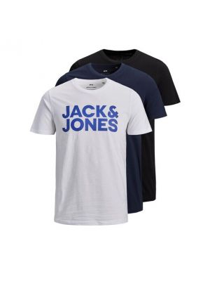 Camiseta de algodón manga corta Jack & Jones negro