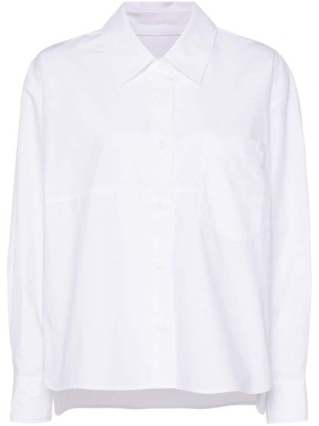 Памучна риза с висока талия Studio Tomboy бяло