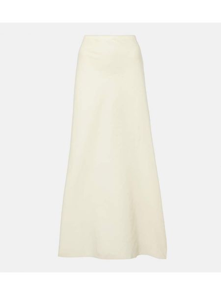 Falda larga de seda de algodón Khaite beige