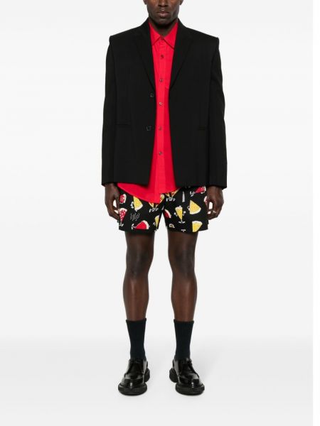 Shorts en coton à imprimé Junya Watanabe Man noir