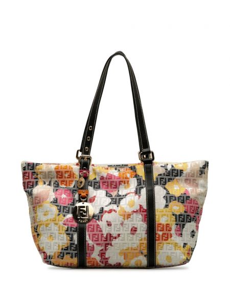 Kvetinová nákupná taška s potlačou Fendi Pre-owned