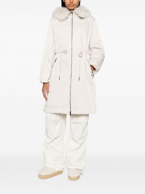 Mantel mit reißverschluss mit kapuze Moncler weiß