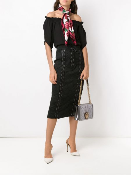 Falda de tubo de encaje Dolce & Gabbana negro