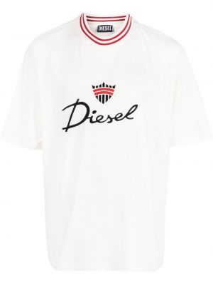 Памучна тениска бродирана Diesel