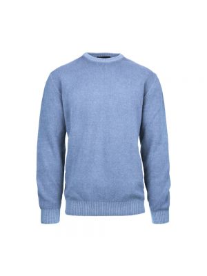 Niebieski sweter z okrągłym dekoltem 40weft