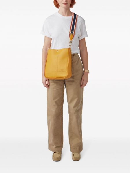 Kožená taška přes rameno s kapsami Shinola žlutá