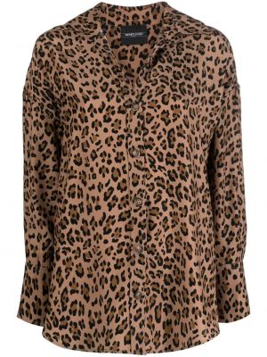 Krekls ar apdruku ar leoparda rakstu Simonetta Ravizza brūns