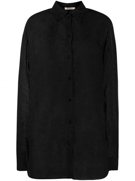 Легкая рубашка с узором Nina Ricci, черная