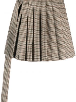 Plisované vlněné mini sukně Ami Paris béžové