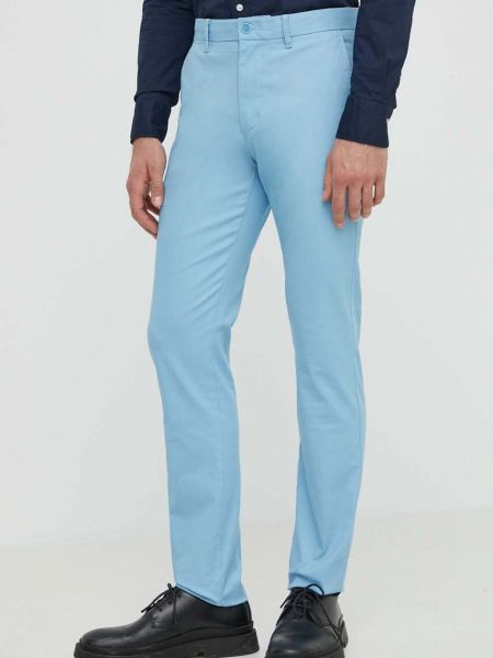 Spodnie dopasowane Tommy Hilfiger niebieskie