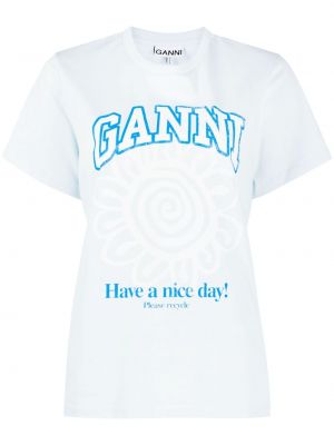 Bavlnené tričko s potlačou Ganni