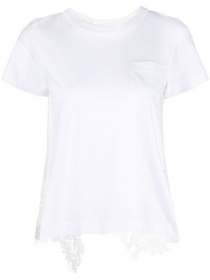 T-shirt en dentelle Sacai blanc
