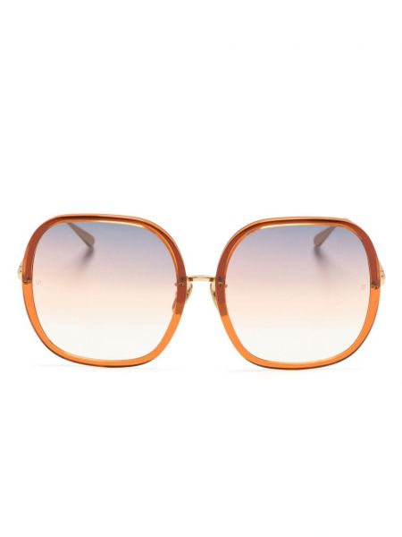 Oversize saulesbrilles Linda Farrow oranžs