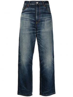 Straight leg-jeans med hög midja Junya Watanabe blå