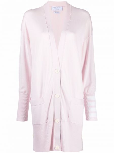 Παλτό με λαιμόκοψη v Thom Browne ροζ