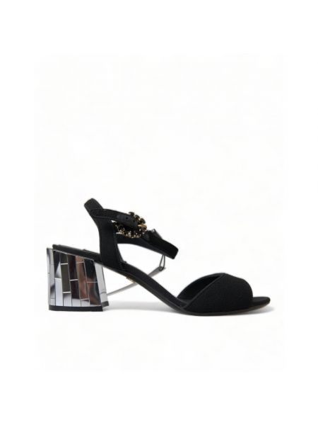 Sandale mit absatz mit hohem absatz mit kristallen Dolce & Gabbana schwarz
