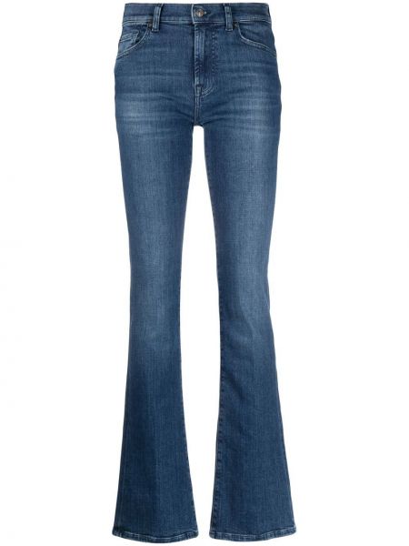 Jeans bootcut taille basse 7 For All Mankind bleu