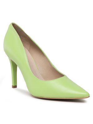Полуотворени обувки с ток Ryłko зелено