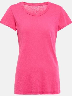 Camiseta de terciopelo‏‏‎ de algodón de tela jersey Velvet rosa